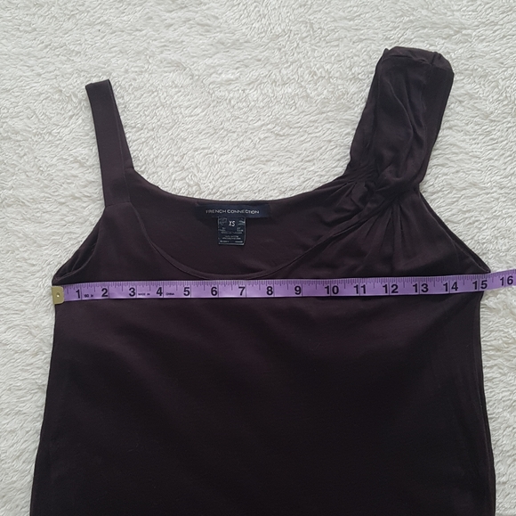 French Connection asymmetric brown flowy tank top - Picture 6 of 7